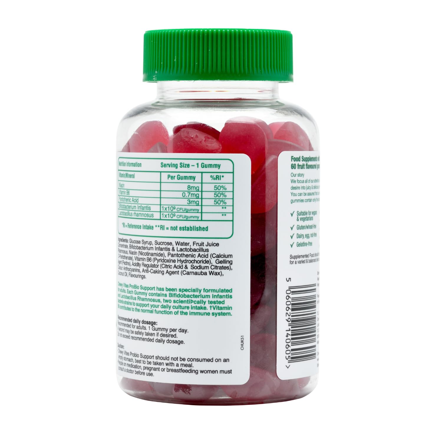 Chewy Vites Adult Probio Support, Gut Health & Vitamin Gummies, 60 Count - New - BBE 09/2025