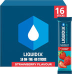Liquid I.V. Hydration Multiplier Electrolyte Mix, Strawberry, 16 Sticks - Damaged Box - BBE 09/2027