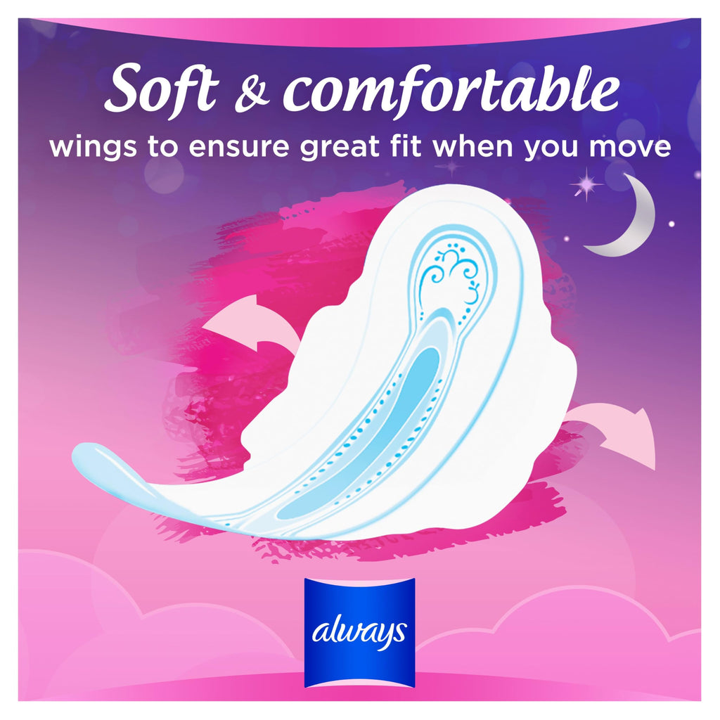 Always Sensitive Ultra Night Sanitary Towels with Wings, Size 3, 100 Towels (10x10 Packs), Odour Neutraliser, Super Absorbent - New
