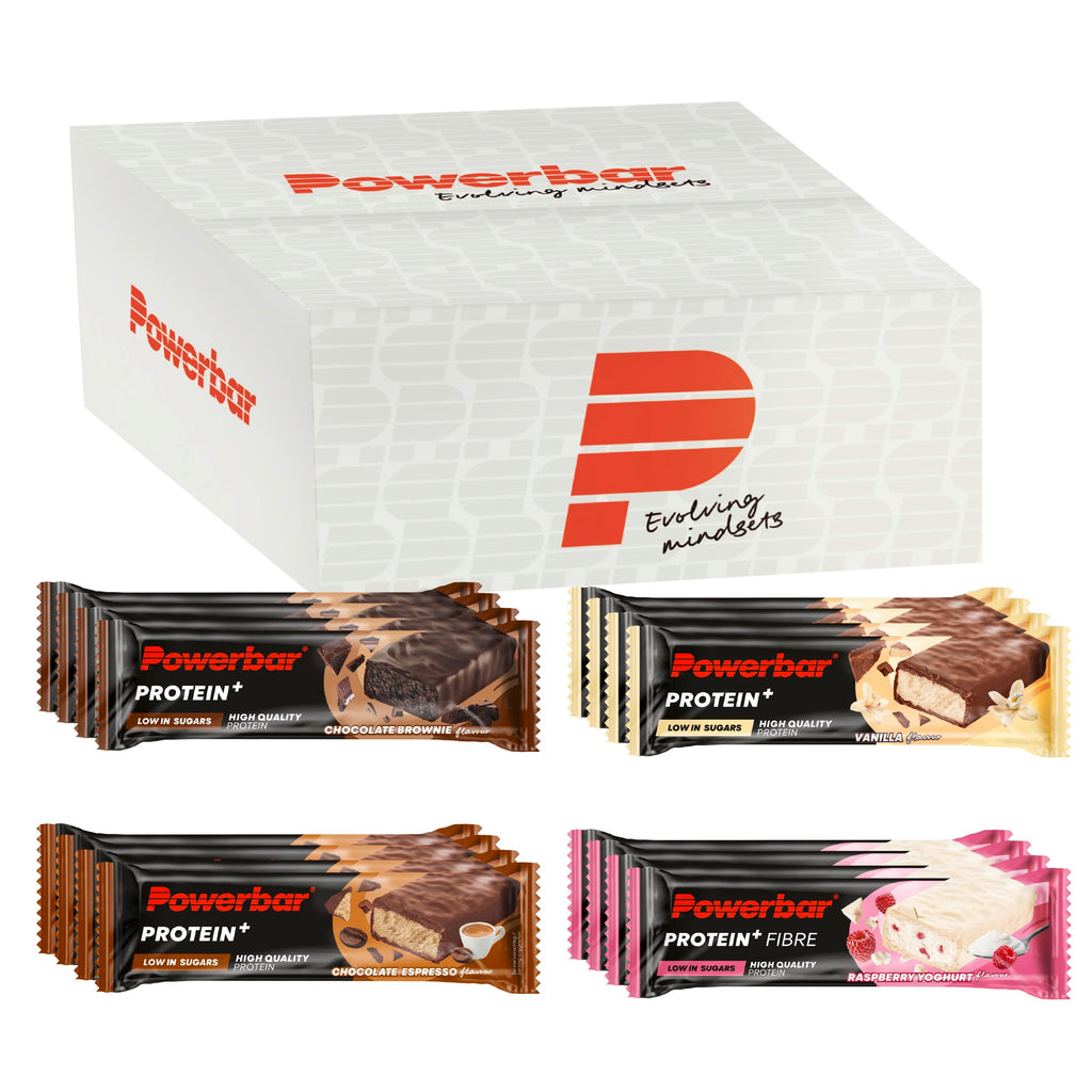 Powerbar - Protein Plus - Low Sugar Multiflavour Box - 16x35g - Protein bars with fibre - Damaged Box - BBE 04/2026