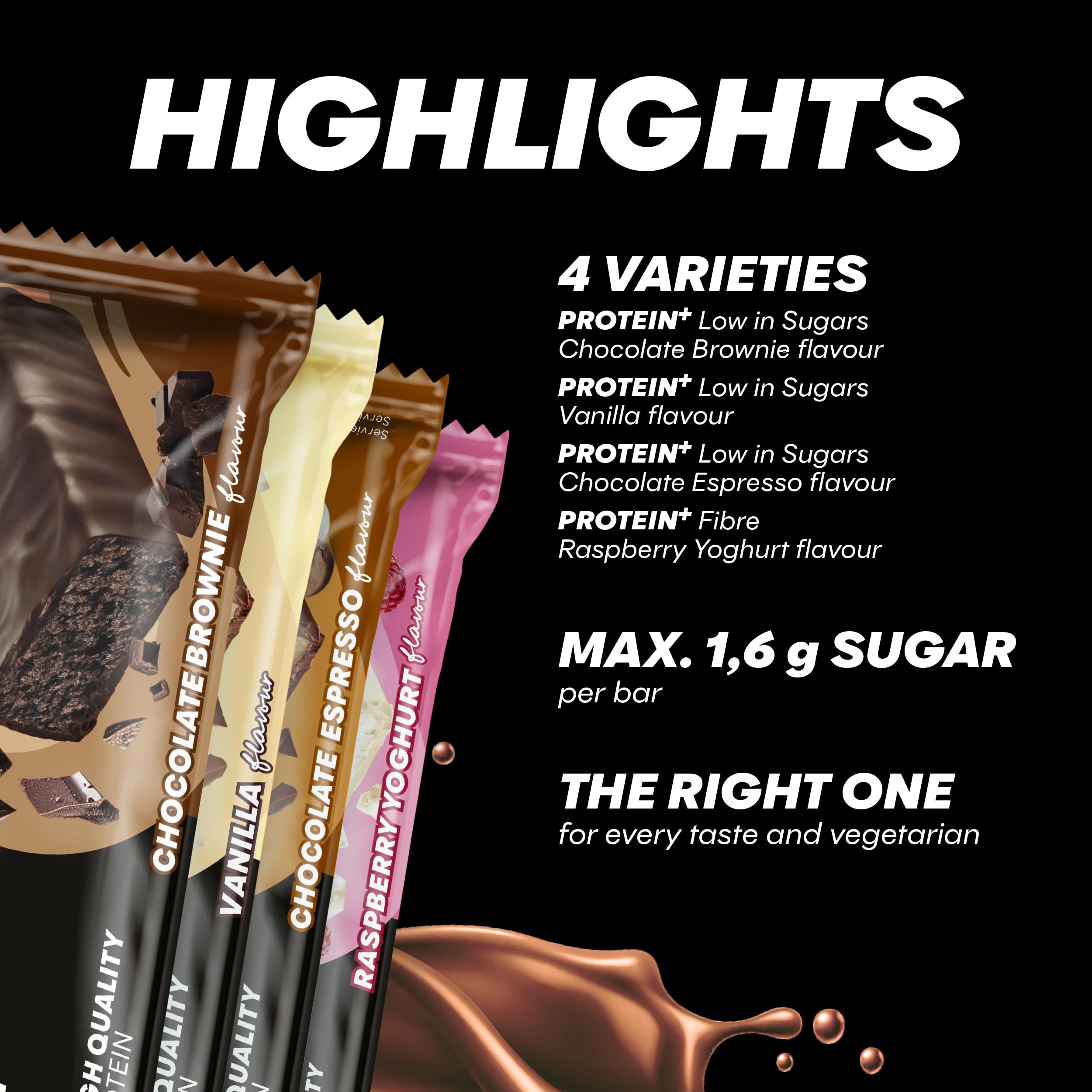 Powerbar - Protein Plus - Low Sugar Multiflavour Box - 16x35g - Protein bars with fibre - Damaged Box - BBE 04/2026