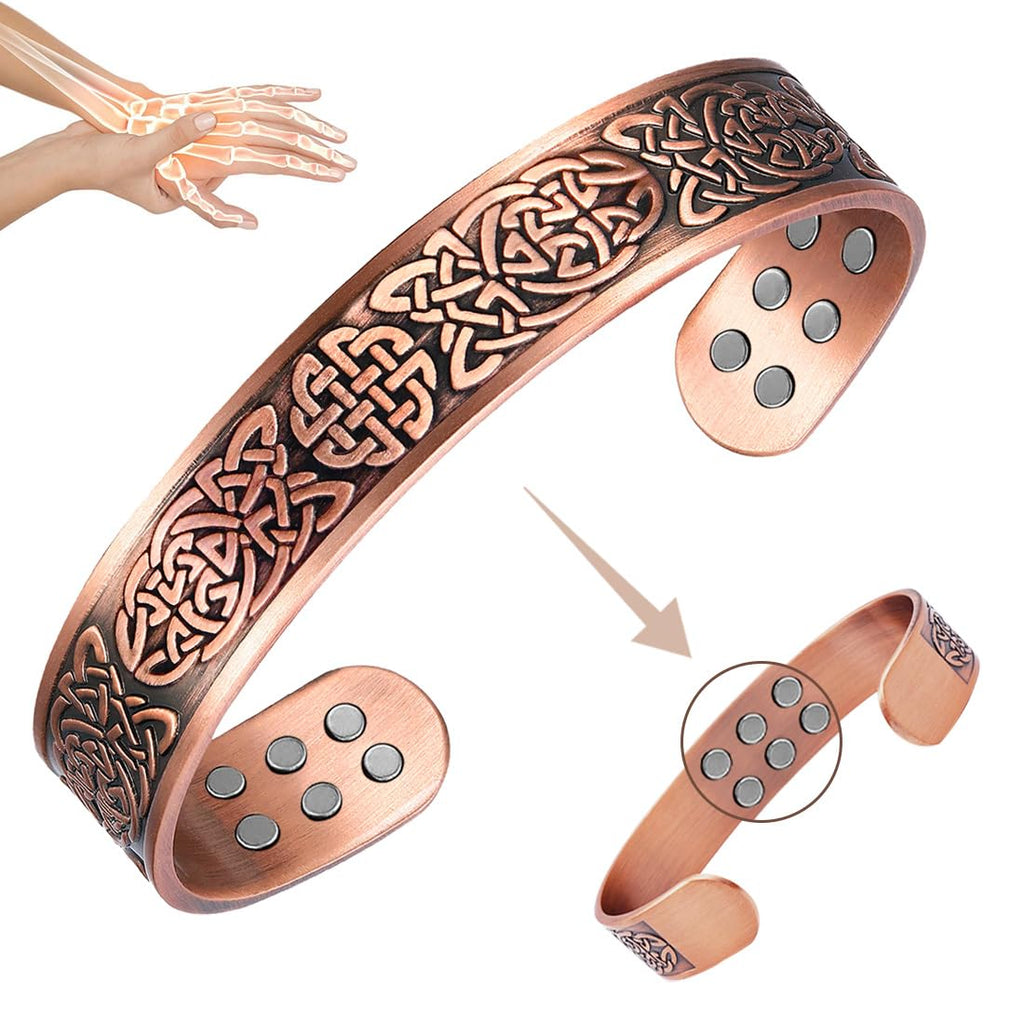 Vicmag Magnetic Copper Bracelet for Men - 18pcs 3800 Gauss Magnets Bangle - New