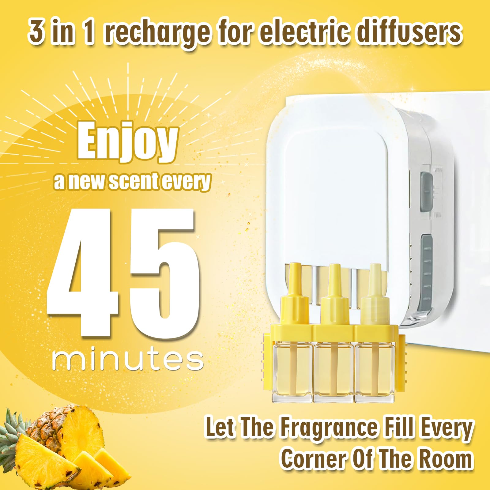 SCENTORINI Plug In Air Freshener Refills 8 Pack, 20ml 3-in-1, Compatible with Febreze 3Volution, Curated Mix - Like New