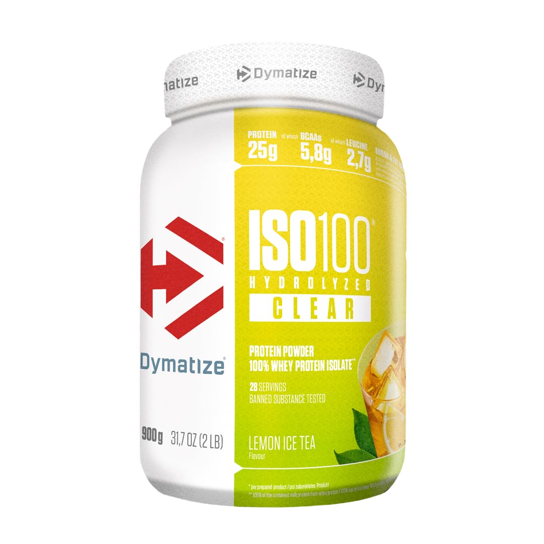 Dymatize ISO 100 Hydrolized Clear Lemon Ice Tea 900g Whey Protein Powder - New - BBE 04/2026