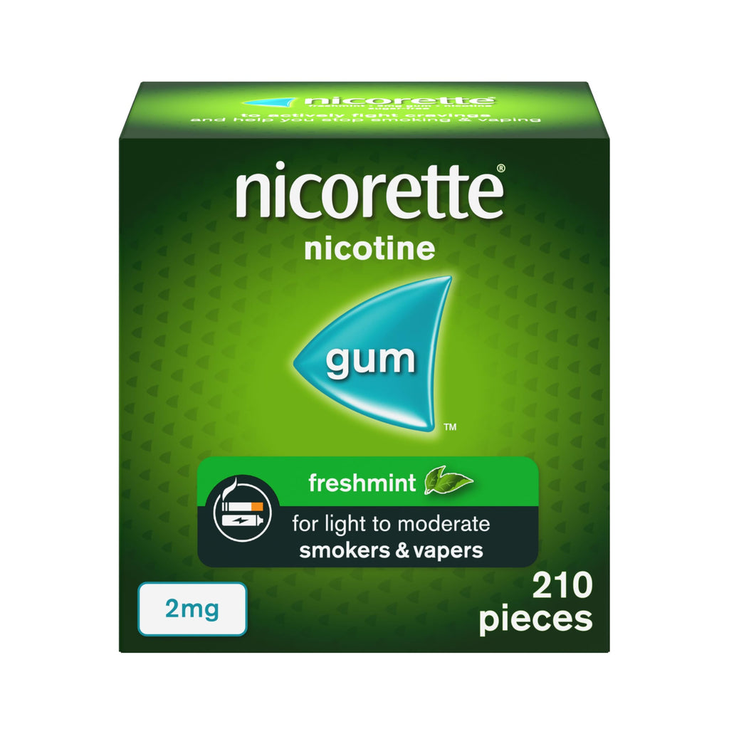 Nicorette Freshmint 2mg Nicotine Gum - Stop Smoking Aid - 210 Pieces - Quit Smoking Support - New - BBE 12/2028