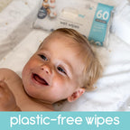 Dadamuma - 99.9% Pure Water Baby Wipes (12 x 60 Wipes), Gentle with Newborn Skin, Natural Ingredients, Allergy UK Approved, Plastic-Free, Biodegradable, Eco-Friendly (Unscented) - Damaged Box - BBE 07/2026