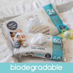 Dadamuma - 99.9% Pure Water Baby Wipes (12 x 60 Wipes), Gentle with Newborn Skin, Natural Ingredients, Allergy UK Approved, Plastic-Free, Biodegradable, Eco-Friendly (Unscented) - Damaged Box - BBE 07/2026
