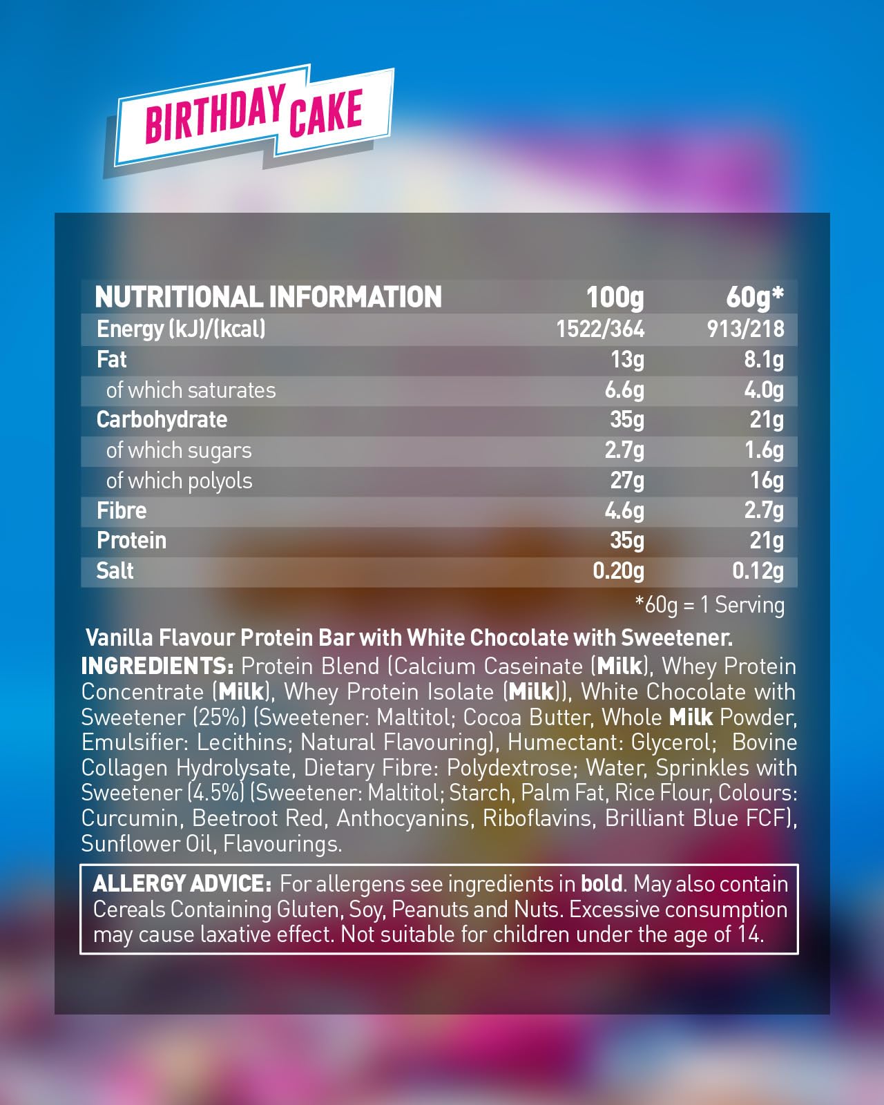 Grenade Birthday Cake Protein Bars 12 x 60g High Protein Snack Low Sugar - Damaged Box - BBE 03/2027