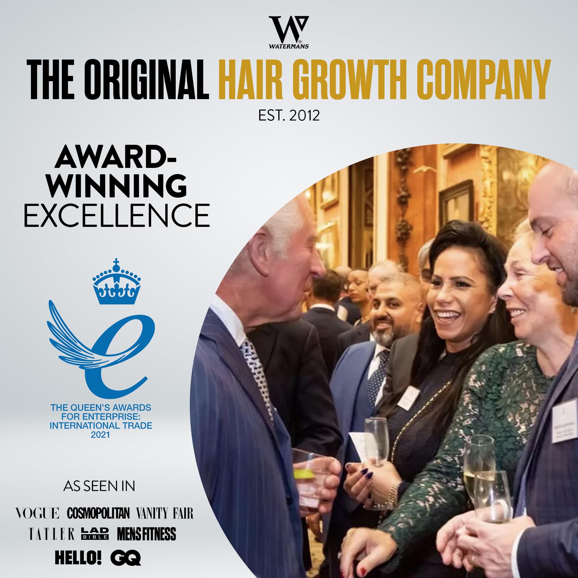 Watermans Grow Me(R) Hair Growth Shampoo - Not just a Caffeine Shampoo we include Biotin, Argan Oil, Rosemary, Niacinamide. Hair Thickening Treatment for Women & Men with progressed thinning. - New