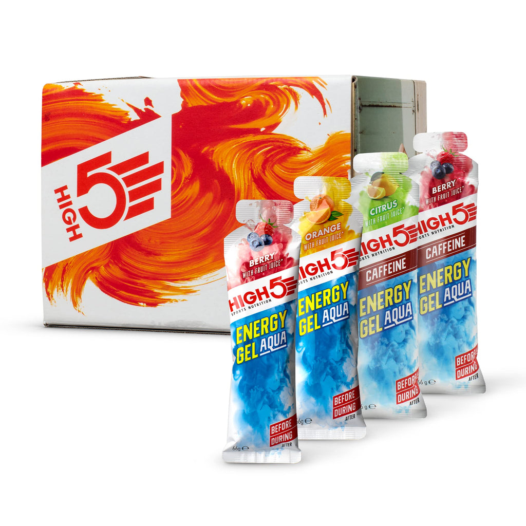 HIGH5 Energy Gel Aqua - Quick Release Sports Gels to Power Muscles for Peak Performance - Natural Fruit Juice & Caffeine-Free - Energy Boost for Running, Cycling and Endurance (Berry, 20 x 66g) - New - BBE 01/2027