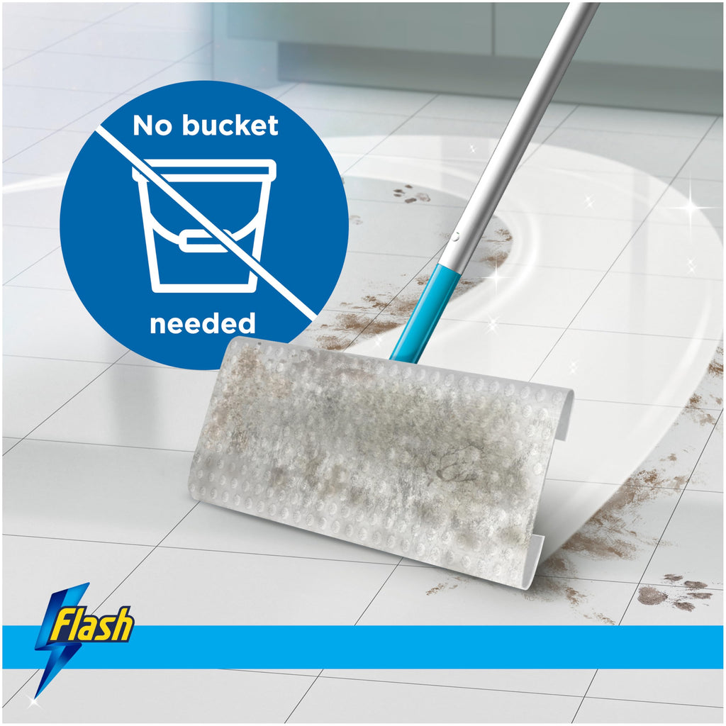 Flash Speedmop Wet Mop Floor Cleaner Refill Wipes, 96 Cloths (24x4), Refills Lemon Scented, For A Fast & Easy Clean - New