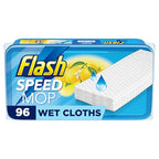 Flash Speedmop Wet Mop Floor Cleaner Refill Wipes, 96 Cloths (24x4), Refills Lemon Scented, For A Fast & Easy Clean - New