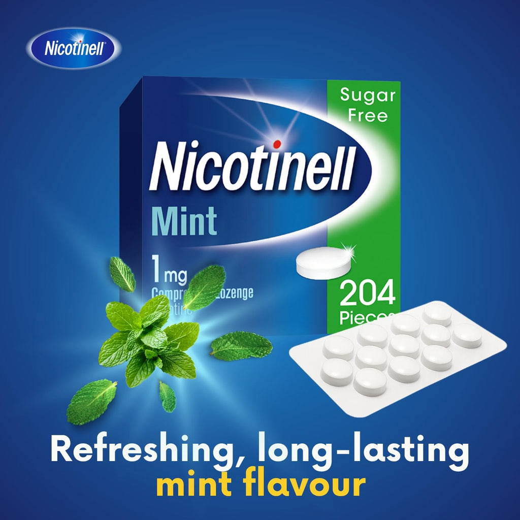 Nicotinell Mint Lozenge 1mg (204 Lozenges), Nicotine Lozenges, Mega Pack - Damaged Box - BBE 11/2027