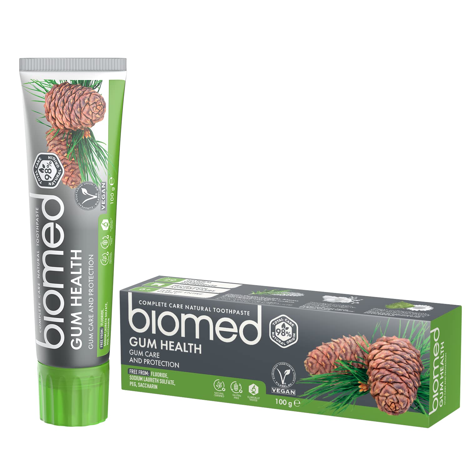 Biomed Gum Health Toothpaste - Sage Eucalyptus Rosemary Cedar - 98% Natural, Vegan, SLES Free - 100g 3 Pack - Damaged Box