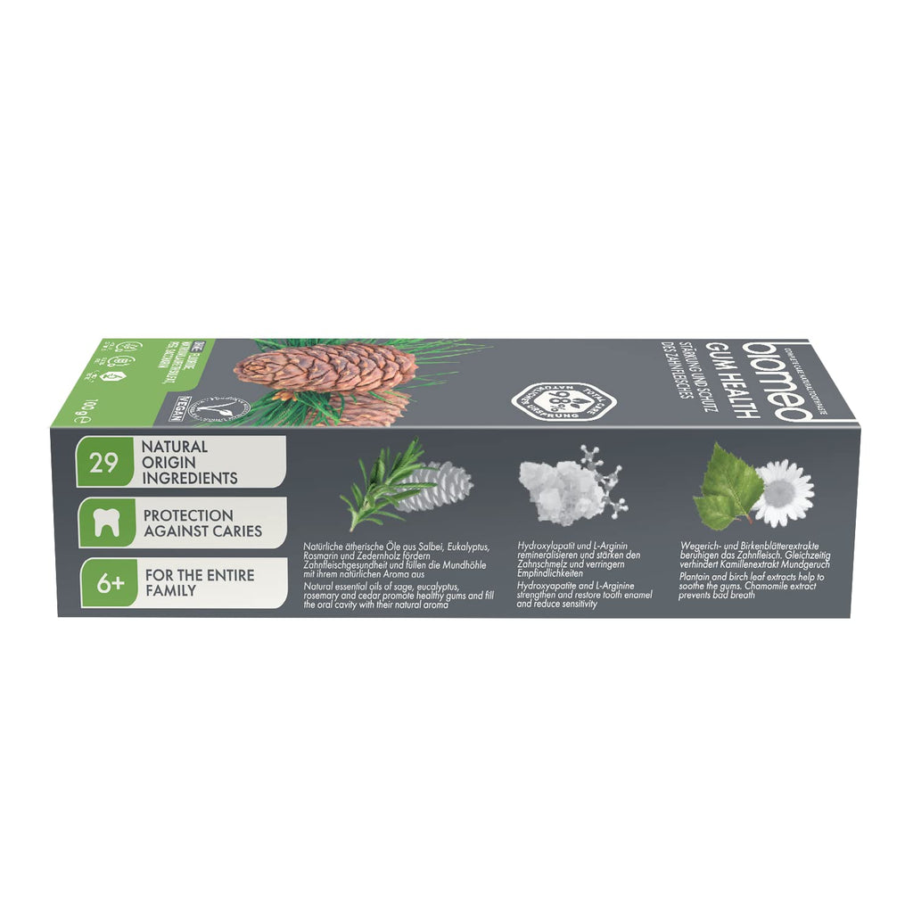 Biomed Gum Health Toothpaste - Sage Eucalyptus Rosemary Cedar - 98% Natural, Vegan, SLES Free - 100g 3 Pack - Damaged Box