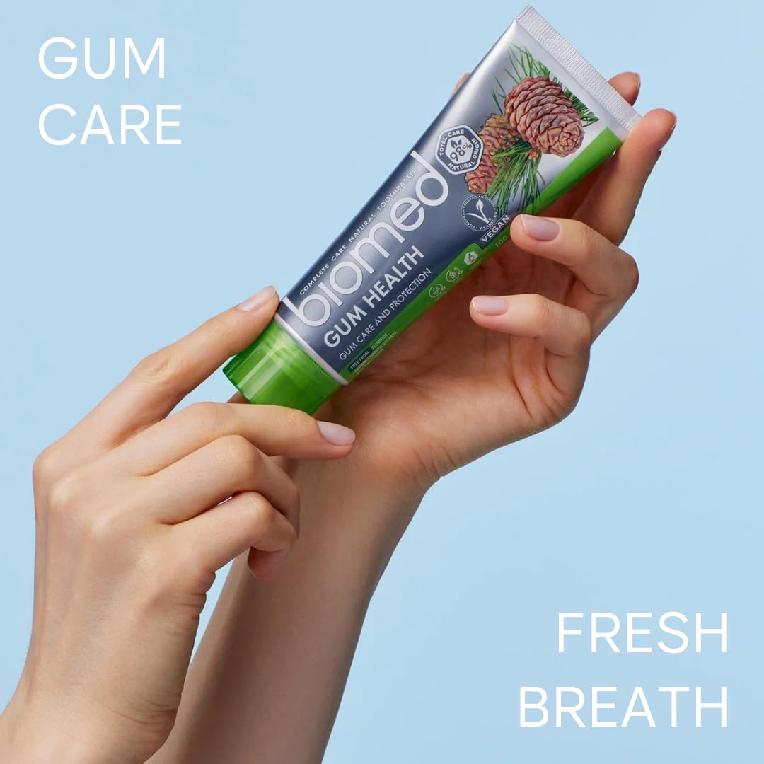 Biomed Gum Health Toothpaste - Sage Eucalyptus Rosemary Cedar - 98% Natural, Vegan, SLES Free - 100g 3 Pack - Damaged Box