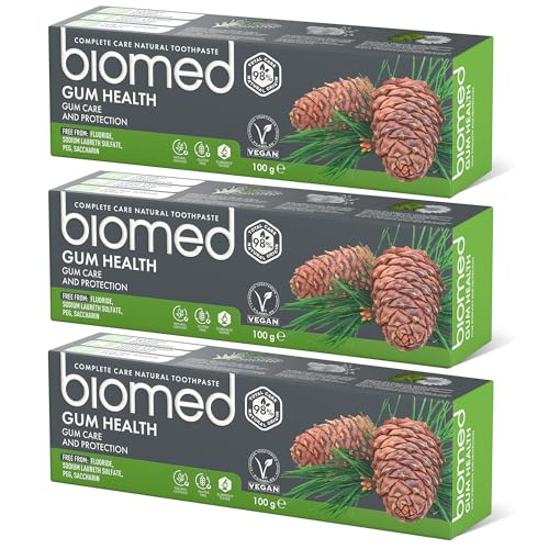 Biomed Gum Health Toothpaste - Sage Eucalyptus Rosemary Cedar - 98% Natural, Vegan, SLES Free - 100g 3 Pack - Damaged Box