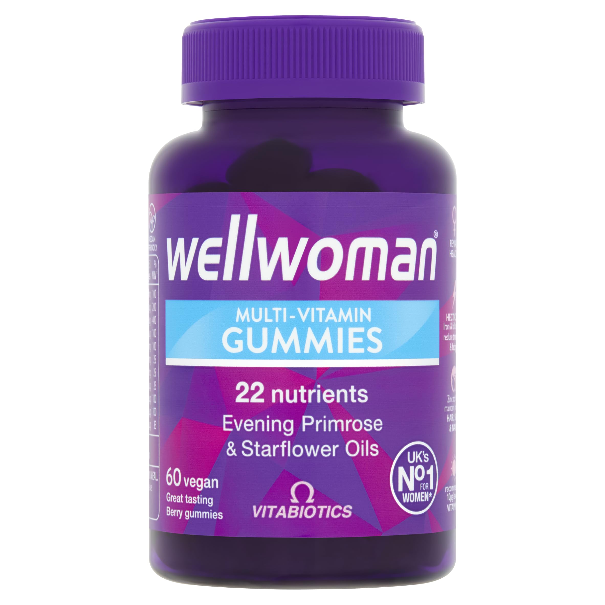 Wellwoman Vegan Multivitamin Gummies for Women - 60 Tablets - Daily Health & Wellbeing Supplement - New - BBE 03/2027