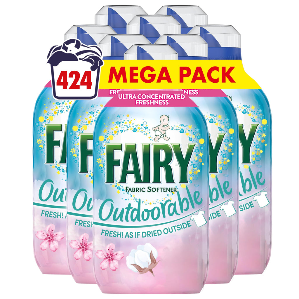 Fairy Outdoorable Fabric Conditioner Cherry Blossom & Nordic Cotton 424 Washes (8x53) Ultra Concentrated Sensitive Skin - New