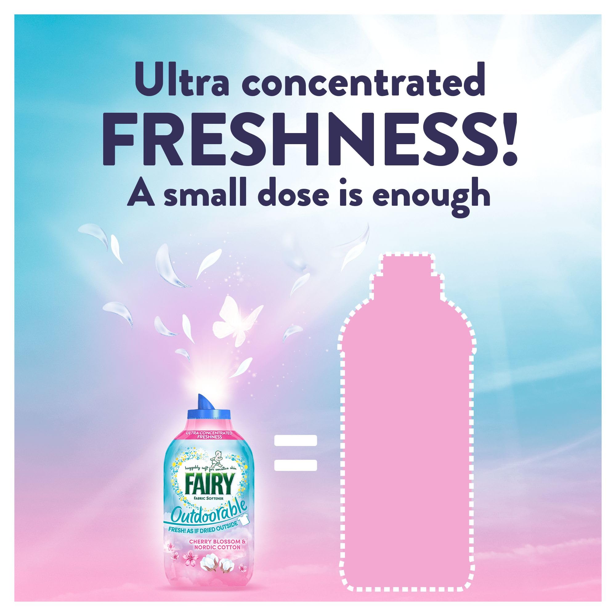 Fairy Outdoorable Fabric Conditioner Cherry Blossom & Nordic Cotton 424 Washes (8x53) Ultra Concentrated Sensitive Skin - New
