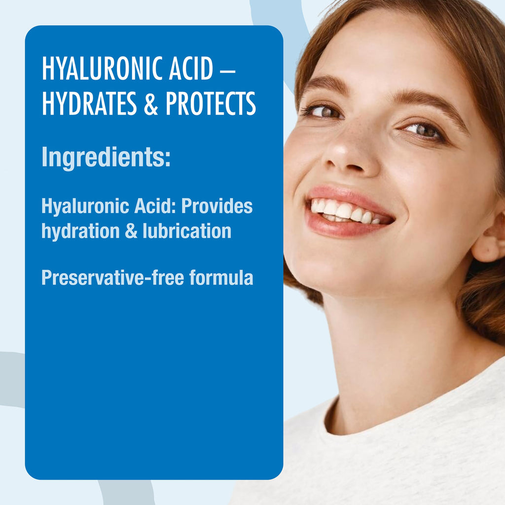 Hyabak Preservative-Free Eye Drops - Dry Eye Relief with Hyaluronic Acid - 10ml (300 Drops) - New - BBE 03/2028