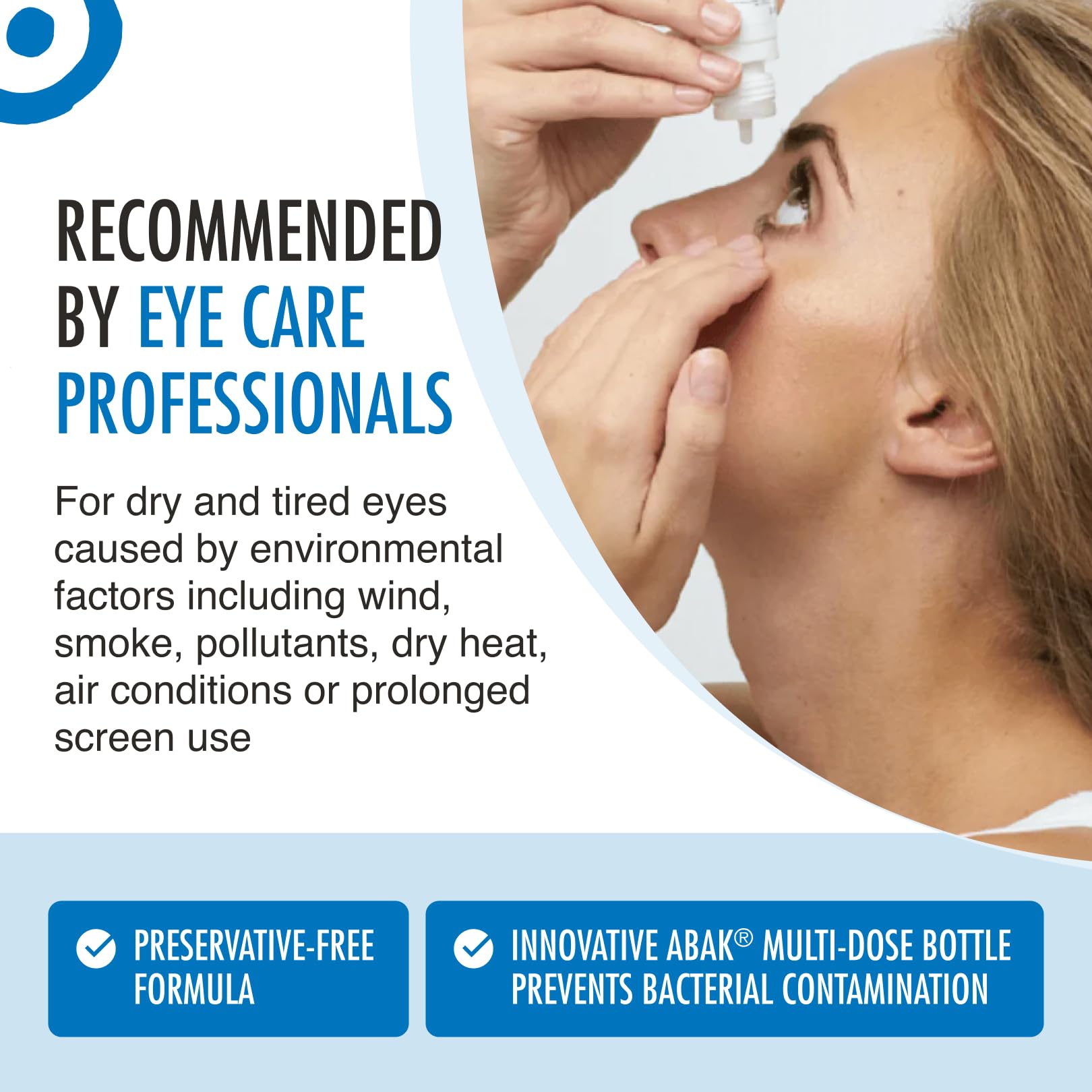 Hyabak Preservative-Free Eye Drops - Dry Eye Relief with Hyaluronic Acid - 10ml (300 Drops) - New - BBE 03/2028