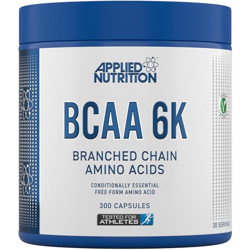Applied Nutrition BCAA 6K (4:1:1) - 6000mg Branched Chain Amino Acids per Serving - Leucine, Isoleucine & Valine, for Endurance, Performance & Recovery 300 Vegan Capsules (30 Servings) - New - BBE 08/2027