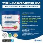 Applied Nutrition Tri-Magnesium Powder 3 in 1 - Magnesium Glycinate Supplements for Bone, Muscle, Nervous System Sleep Health - 300 mg per Serving (200g - 50 Servings) (Tropical Vibes) - New - BBE 01/2028