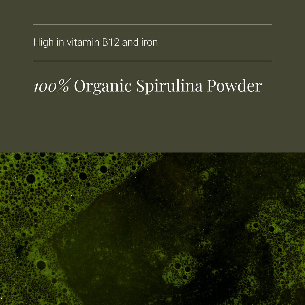 KIKI Health - Organic Spirulina Powder - 100% Pure, Non-GMO, High in Vitamin B12 & Iron - Boosts Energy, Immunity, Detox & Vitality - Rich in Antioxidants & Chlorophyll - 200g - New - BBE 05/2028