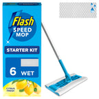 Flash Speedmop Wet Mop Floor Cleaner Starter Kit - 1 Mop, 6 Lemon Scent Refills - Floor Cleaning System - Very Good