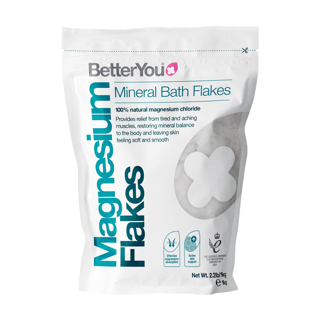 BetterYou Magnesium Original Bath Flakes 1kg - Zechstein Mineral Bath Salts, Vegan & Palm-Oil Free - New - BBE 03/2031