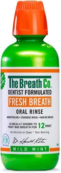 The Breath Co. Alcohol Free Mouthwash - Dentist Formulated Oral Rinse for 12 Hours of Fresh Breath - Mild Mint Flavour, 500ml - New - BBE 05/2028