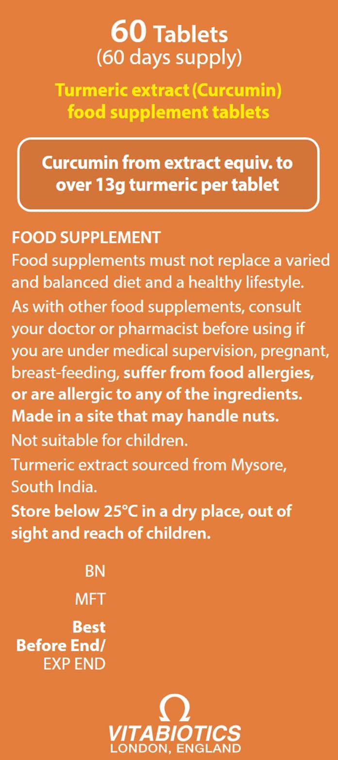 Vitabiotics Ultra Turmeric & Black Pepper Capsules 60 Tablets - Damaged Box - BBE 08/2027