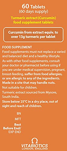 Vitabiotics Ultra Turmeric & Black Pepper Capsules 60 Tablets - Damaged Box - BBE 08/2027