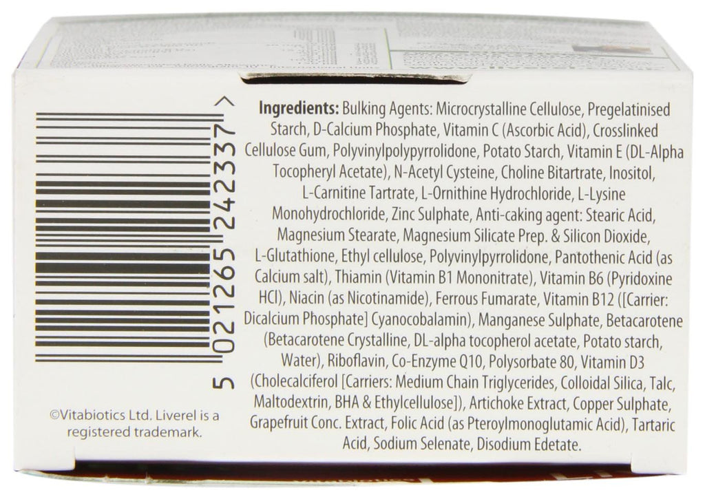 Vitabiotics Liverel Liver Health Support Tablets - 60 Tablets Supplement - Damaged Box - BBE 09/2027