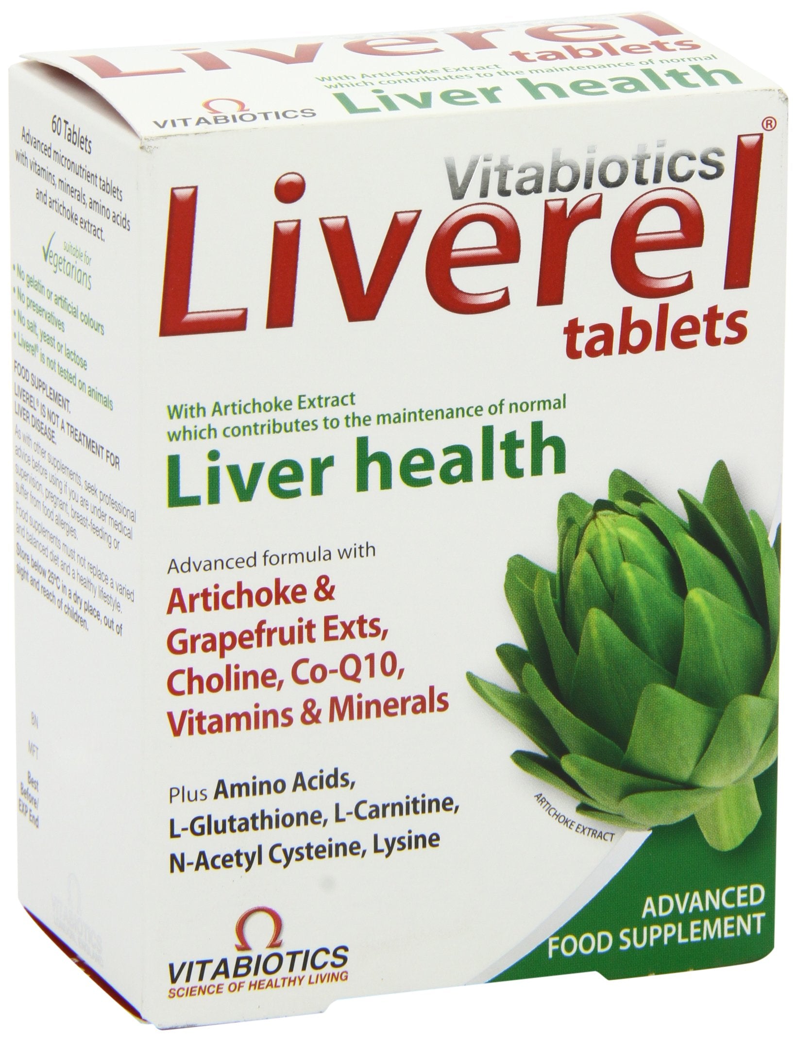 Vitabiotics Liverel Liver Health Support Tablets - 60 Tablets Supplement - Damaged Box - BBE 09/2027