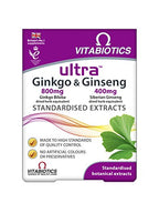 Vitabiotics Ultra Ginkgo and Ginseng Tablets - 60 Tablets - Damaged Box - BBE 12/2027