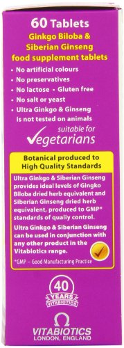 Vitabiotics Ultra Ginkgo and Ginseng Tablets - 60 Tablets - Damaged Box - BBE 12/2027