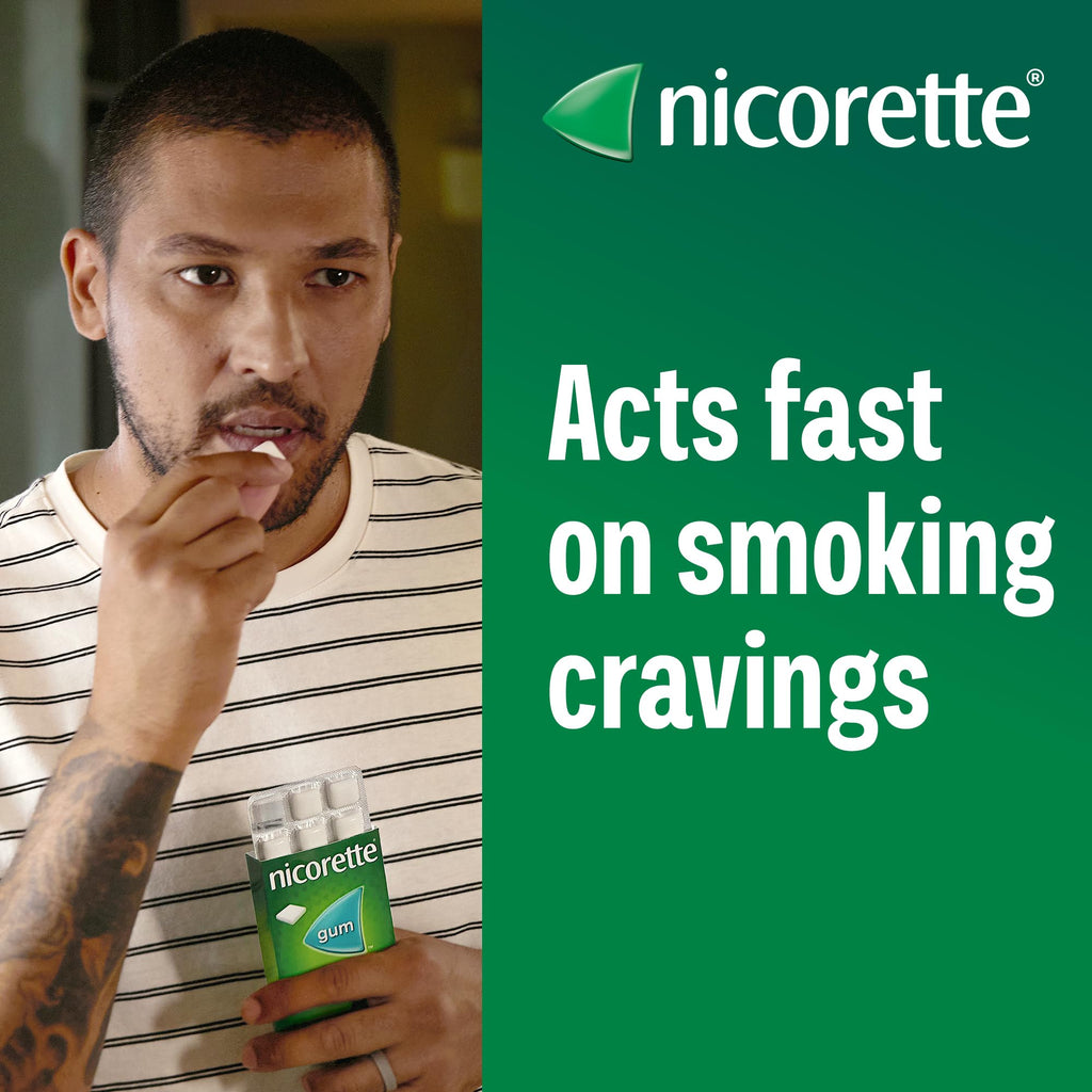 Nicorette Icy White 2mg Nicotine Gum - 210 Pieces Stop Smoking Aid Chewing Gum - Damaged Box - BBE 12/2028