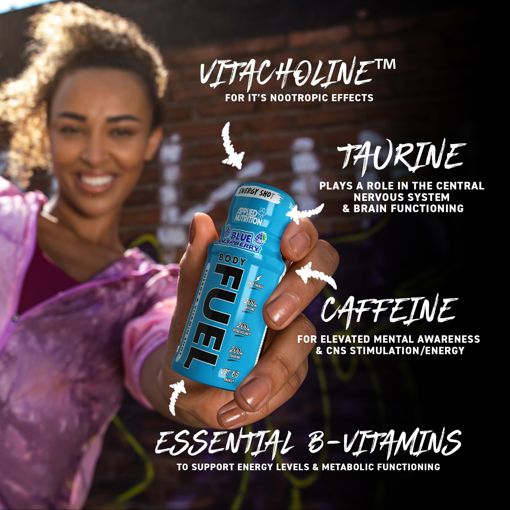 Applied Nutrition BodyFuel Energy Shot - Body Fuel Prime Energy Shot, Physical Performance with B-Vitamins, Taurine, Caffeine, Sugar Free, Zero Calories (Box 12 Units x 60ml) (Orange) - New - BBE 03/2026