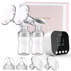 Bellababy Double Electric Breast Pump - 21mm, 24mm, 27mm Flanges - Touch Screen - Strong Suction - Blue - New