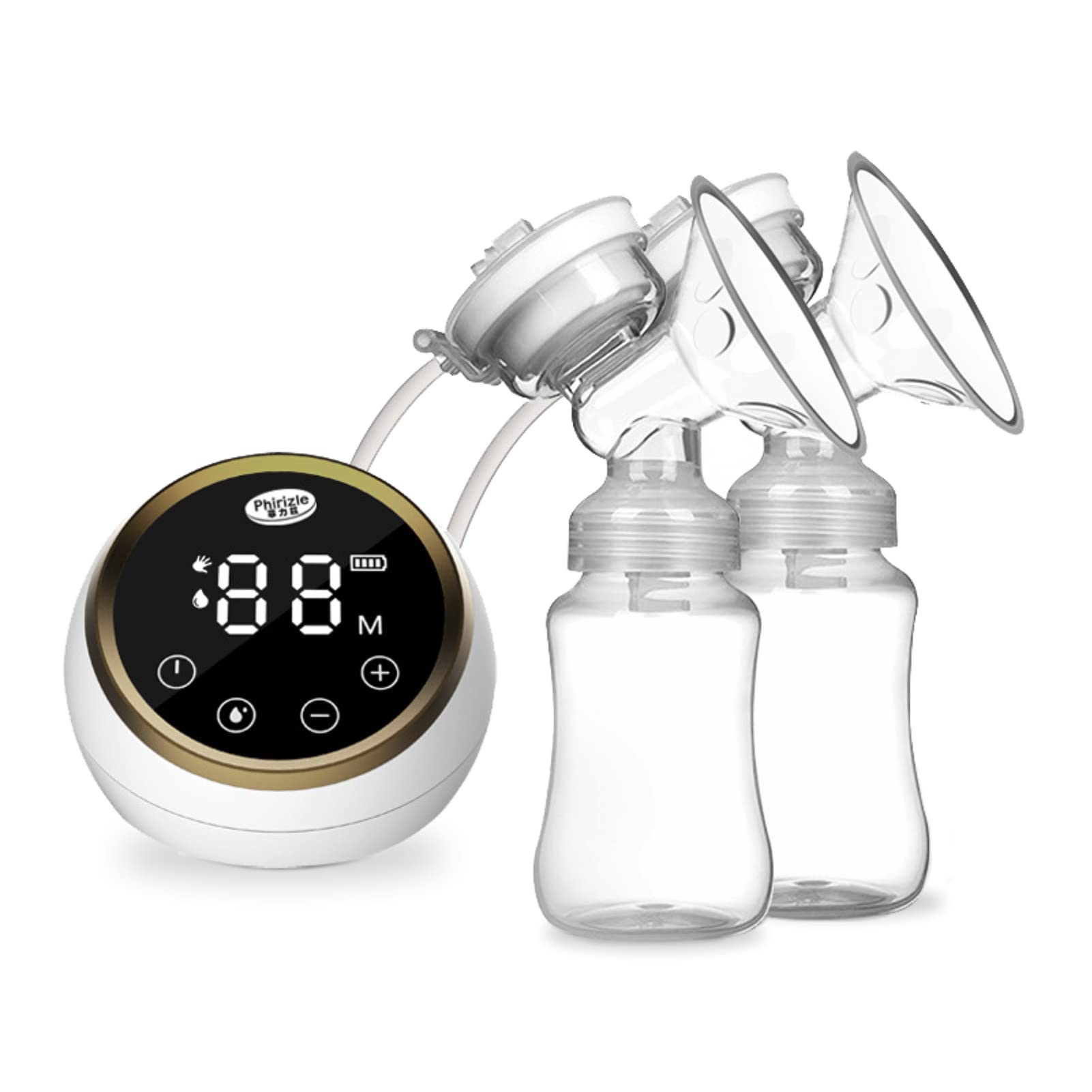 Bellababy Double Electric Breast Pump - 21mm, 24mm, 27mm Flanges - Touch Screen - Strong Suction - Blue - New