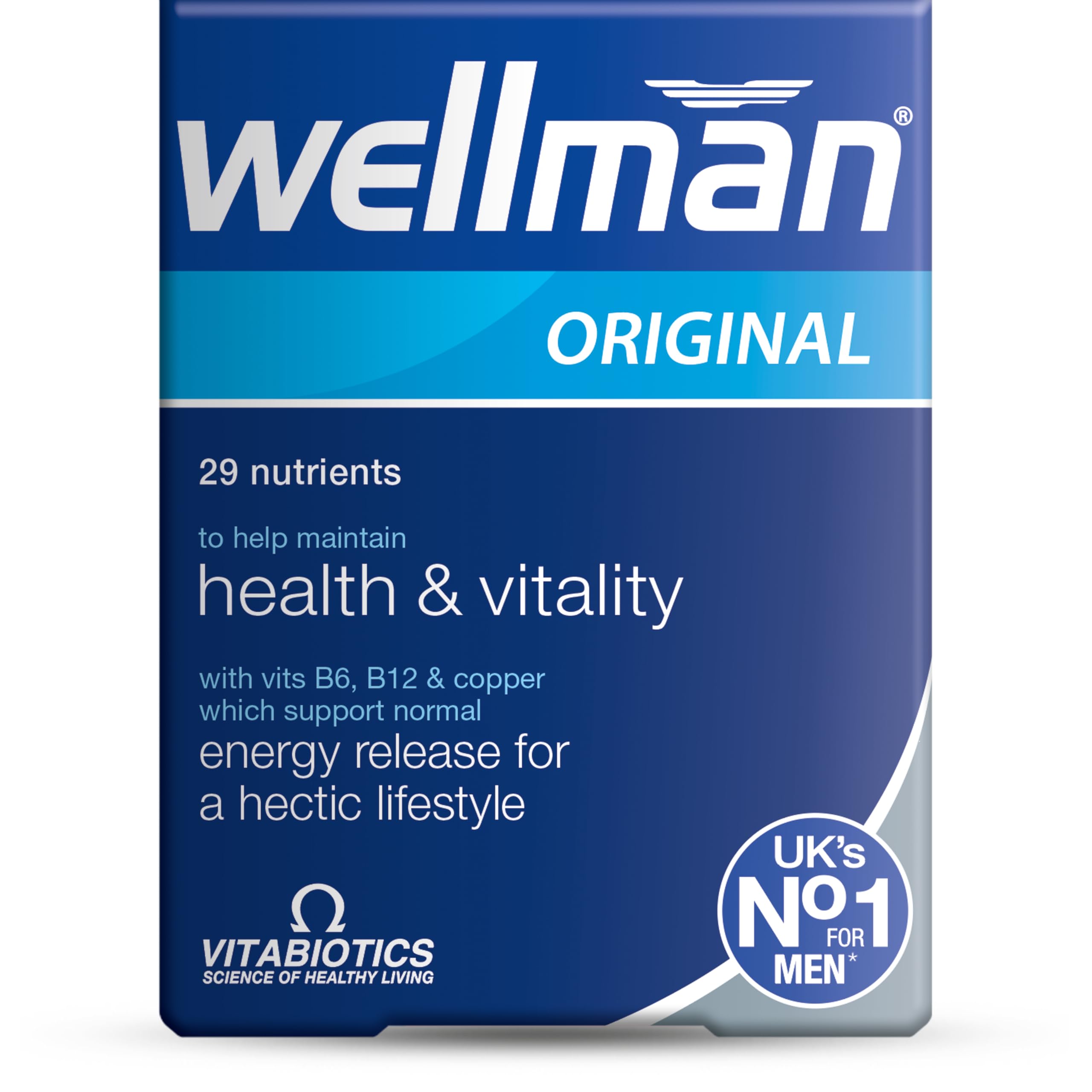 Wellman Multivitamin for Men - 30 Tablets - Daily Nutritional Supplement - New