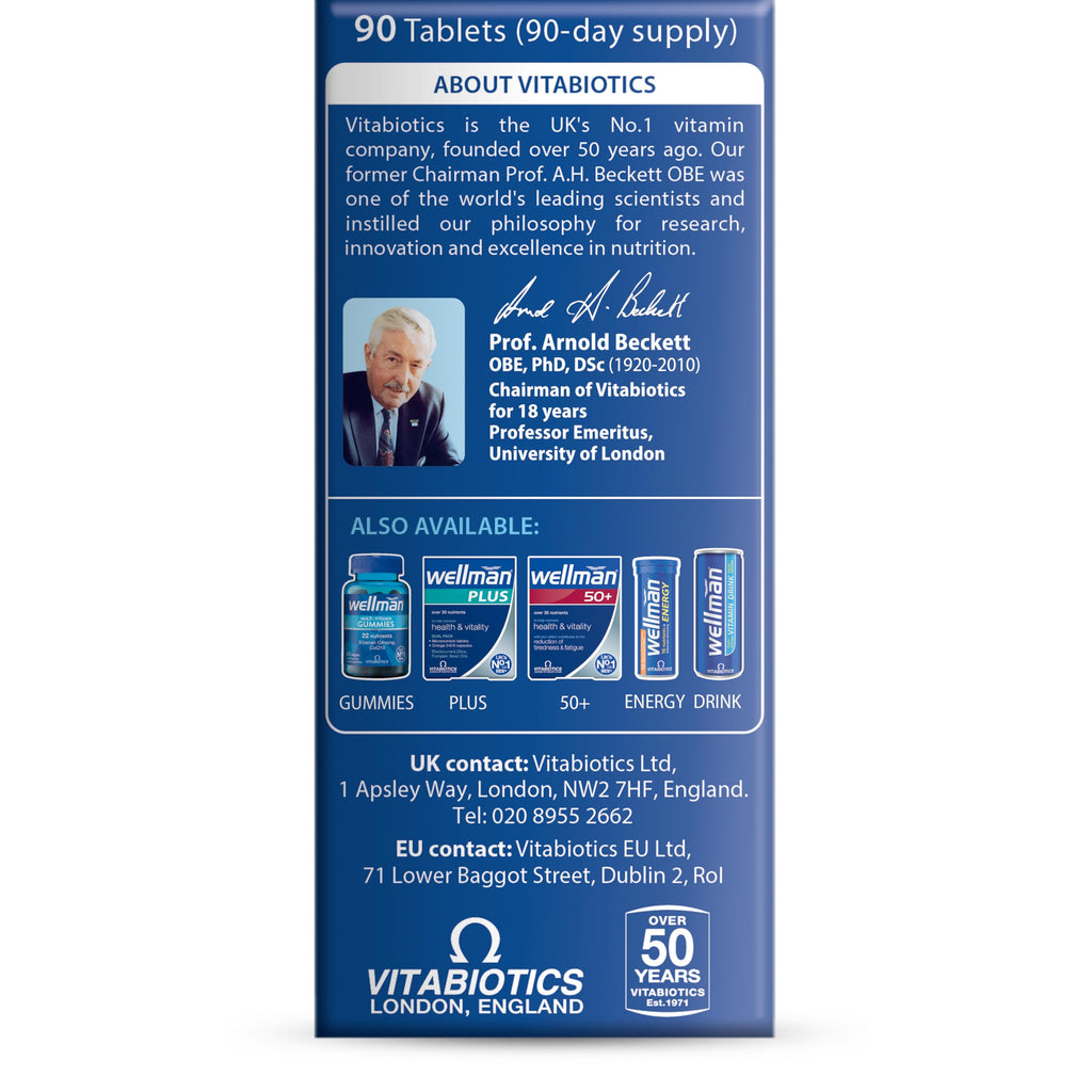 Wellman Multivitamin for Men - 30 Tablets - Daily Nutritional Supplement - New