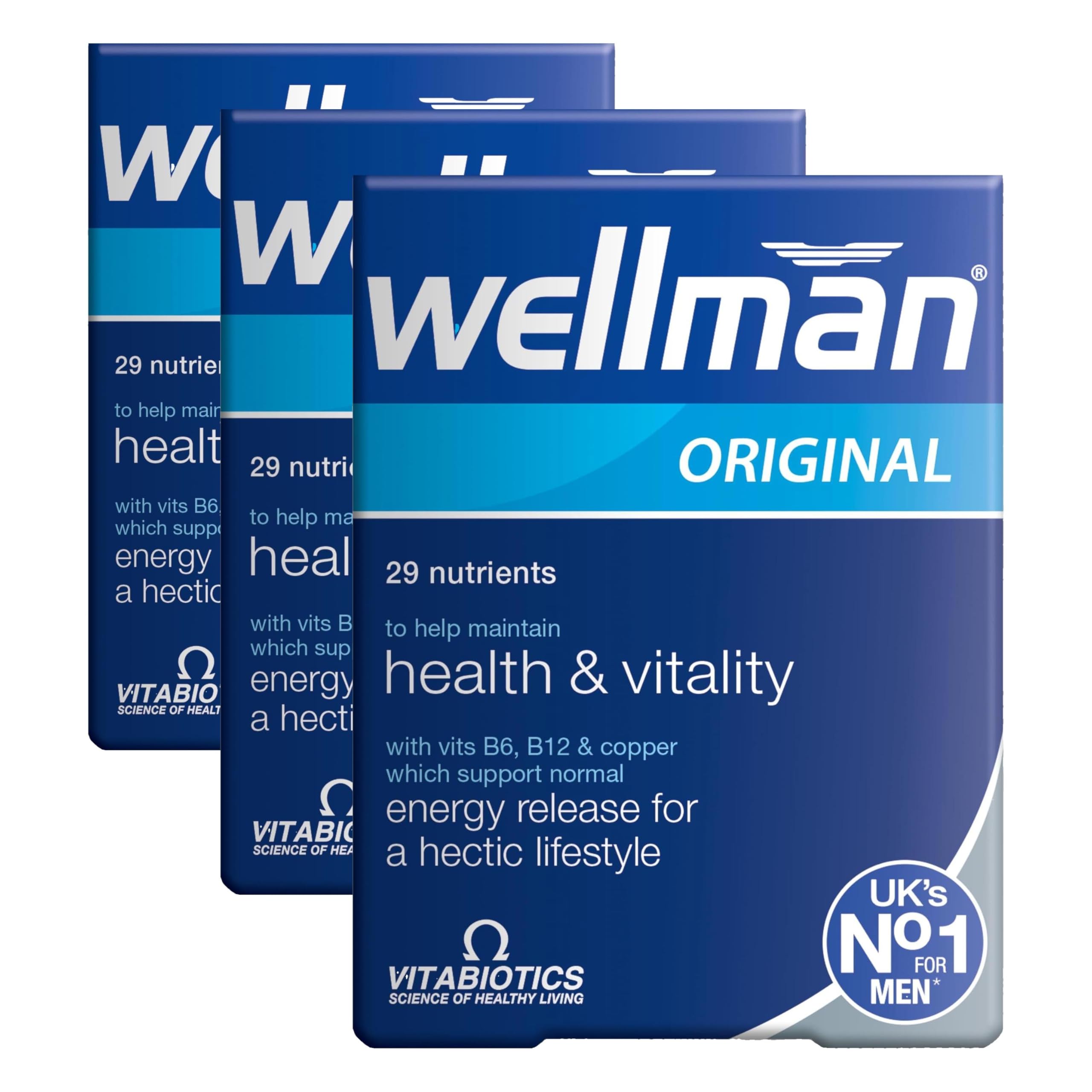 Wellman Multivitamin for Men - 30 Tablets - Daily Nutritional Supplement - New