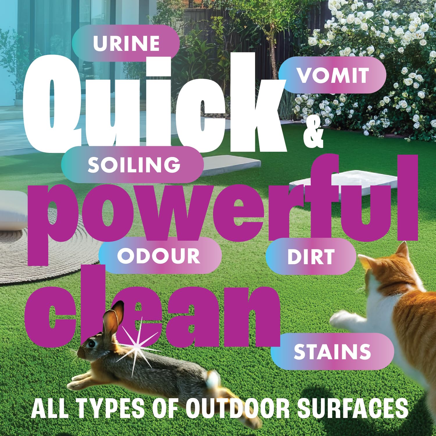 Dirtbusters Pet Pro Artificial Grass Cleaner - 1L - Stain & Odour Eliminator for Dog Cat Urine - Astro Turf Fake Grass - New