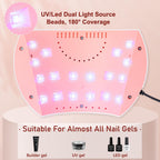 54W UV LED Nail Lamp for Gel Nails - Portable Nail Dryer, 3 Timer, Auto Sensor, LCD Screen, USB Plug - New