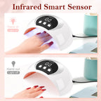 54W UV LED Nail Lamp for Gel Nails - Portable Nail Dryer, 3 Timer, Auto Sensor, LCD Screen, USB Plug - New