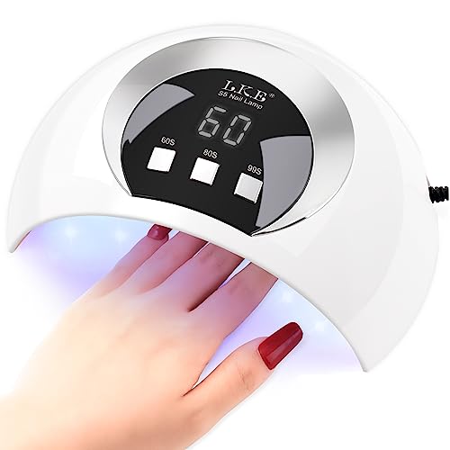 54W UV LED Nail Lamp for Gel Nails - Portable Nail Dryer, 3 Timer, Auto Sensor, LCD Screen, USB Plug - New