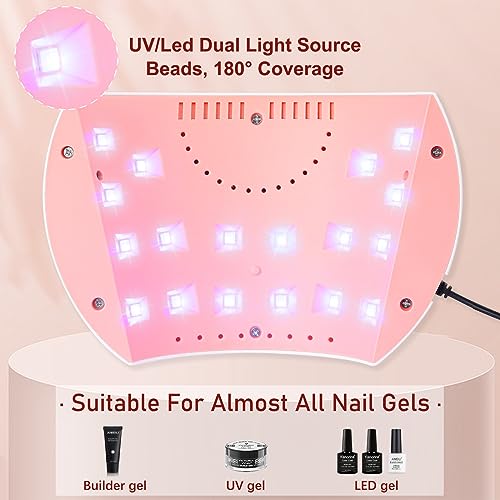 54W UV LED Nail Lamp for Gel Nails - Portable Nail Dryer, 3 Timer, Auto Sensor, LCD Screen, USB Plug - New